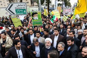 حضور رییس‌جمهور در راهپیمایی ۲۲ بهمن